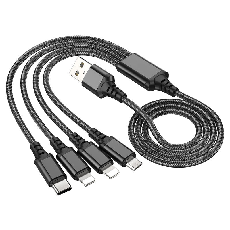 Câble de chargement 4 en 1 USB-A vers Lightning Micro USB USB-C (1 m) Câble de chargement 4 en 1 USB-A vers Lightning Micro USB USB-C (1 m)